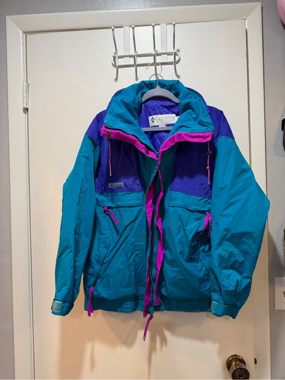 Columbia vintage' Teal & Purple Colorblock Jacket